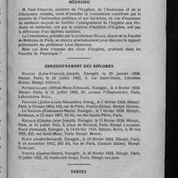 0137 - Page 129 - Informations. Nos maîtres par « sans fil » / L'enseignement de l'hygiène dans les Facultés de médecine / Enregistrement des diplômes / Ventes