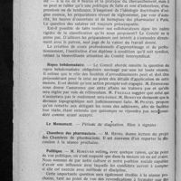 0260 - Page 248 - Conseil de la Fédération des Sociétés pharmaceutiques d'arrondissement de Paris et de la Seine. Séance du 22 février 1924. Comité intersyndical / Repos hebdomadaire / Le monument / Chambres des pharmaciens / Politique