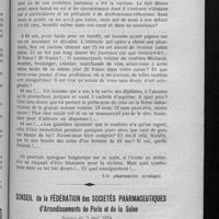 0419 - Page 405 - Sur un fait divers ! / Conseil de la Fédération des sociétés pharmaceutiques d'arrondissements de Paris et de la Seine. Séance du 2 mai 1924