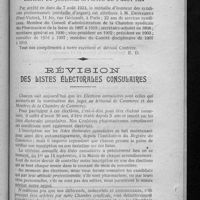 0517 - Page 499 - Hommage aux bons serviteurs de la cause professionnelle. Extrait du journal officiel du 9 août 1924 / Révision des listes électorales consulaires