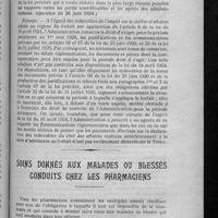 0539 - Page 517 - Questions diverses de nature fiscale. III. Chiffre d'affaires / Soins donnés aux malades ou blessés conduits chez les pharmaciens