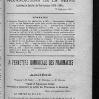 0549 - Page 525 - Sommaire / La fermeture dominicale des pharmacies