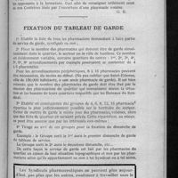 0627 - Page 597 - La fermeture des pharmacies le dimanche / Circulaire aux délégués / Fixation du tableau de garde