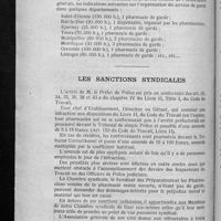 0628 - Page 598 - Le Service de garde du dimanche en province / Les sanctions syndicales