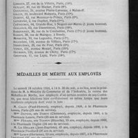 0655 - Page 621 - Liste des pharmaciens agréés demandant des stagiaires 1924 / Médailles de mérite aux employés