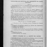 0722 - Page 686 - Informations. Association des docteurs des universités de France (pharmacie) / Comité d'hygiène de la société des nations