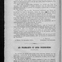 0734 - Page 696 - Liberté et liberté. La fermeture des pharmacies / Les pharmaciens et leurs fournisseurs