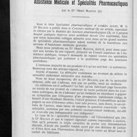 0026 - Page 24 - Chronique professionnelle. Assistance médicale et spécialités pharmaceutiques par le Dr Henri Martin
