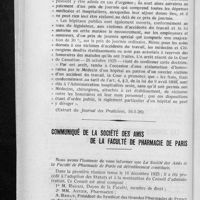 0050 - Page 48 - Les services payants dans les établissements de l'assistance publique / Communiqué de la société des amis de la Faculté de pharmacie de Paris