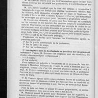 0054 - Page 52 - Société des pharmaciens-agréés de la Faculté de pharmacie de Paris. 4° Les grandes lignes du programme de l'examen préparatoire / 5° Les stagiaires sont-ils des étudiants ou des élèves de l'enseignement technique ?