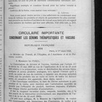 0300 - Page 297 - Le tarif des frais pharmaceutiques en matière d'accidents du travail est paru / Circulaire importante concernant les sérums thérapeutiques et vaccins