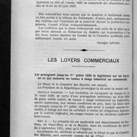 0311 - Page 308 - Le double impôt supplémentaire pour les contribuables ayant cessé leur commerce en 1925 / Les loyers commerciaux. Loi prorogeant jusqu'au 1er juillet 1926 la législation sur les loyers, en ce qui concerne les locaux à usage industriel ou commercial
