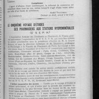 0330 - Page 325 - La vente des fonds de commerce par intermédiaire / Le cinquième voyage d'études des pharmaciens aux stations hydrominérales (5e V. E. P. H.)