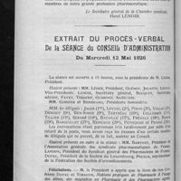 0413 - Page 406 - Rapport général sur les travaux du Conseil d'administration pendant l'exercice 1925-1926. III. Intérêts commerciaux / Extrait du procès-verbal de la séance du Conseil d'administration du mercredi 12 mai 1926