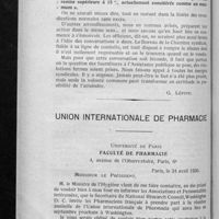 0425 - Page 418 - Les fournitures à « L'assistance publique » / Union internationale de pharmacie
