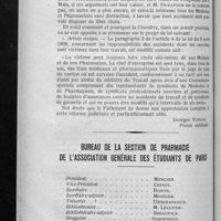 0427 - Page 420 - Une réforme proposée à la loi sur les accidents du travail / Bureau de la section de pharmacie de l'Association générale des étudiants de Paris