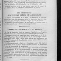 0450 - Page 443 - Jurisprudence professionnelle. Avortement. - Propagande anticonceptionnelle. - Procédés propres à prévenir la grossesse. - Vente ou mise en vente. - Simple usage / Les herboristes et l'exercice illégal de la pharmacie / La fermeture dominicale et la récidive / Déchéance de pourvois