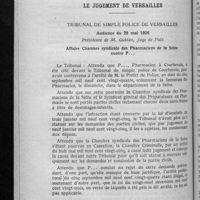 0517 - Page 508 - Jurisprudence professionnelle. Le jugement de Versailles