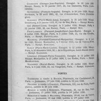 0619 - Page 608 - Informations. [Nécrologie]. Décès / Enregistrement des diplômes / Ventes
