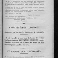 0650 - Page 637 - Main-d'oeuvre étrangère / A nos délégué ! Urgence / Et encore les toxicomanes
