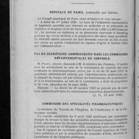 0721 - Page 706 - Informations. Renseignements divers. Hôpitaux de Paris. Indemnités aux internes / Pas de secrétaire administratif dans les commissions départementales de contrôle / Commission des spécialités pharmaceutiques