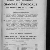 0724 - Page 709 - Publication annuelle de la liste des membres de la Chambre syndicale des pharmaciens de la Seine