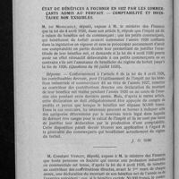 0827 - Page 802 - Deux textes importants à retenir. État de bénéfices à fournir en 1927 par les commerçants admis au forfait. - Comptabilité et inventaire non exigibles
