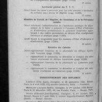 0843 - Page 818 - Informations. Renseignements divers. A travers le « journal officiel » / Enregistrement des diplômes