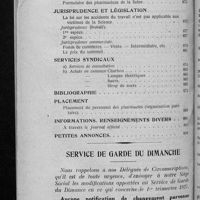 0849 - Page 822 - Sommaire / Service de garde du dimanche