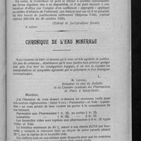 0896 - Page 869 - Le contrôle des déclarations par les agents des finances. A suivre / Chronique de l'eau minérale