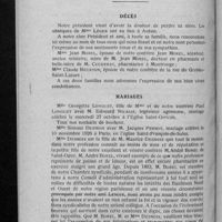 0917 - Page 890 - Informations. Renseignements divers. [Nécrologie]. Décès. [Mme Léger ; Mme Jean Morel ; Mme Claude Beurton] / Mariages / Élections prud'hommales