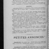 0921 - Page 894 - Informations. Renseignements divers. Ventes / Sociétés / Petites annonces