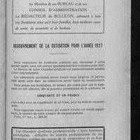 0926 - Page 897 - Recouvrement de la cotisation pour l'année 1927