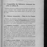 0928 - Page 899 - Quelques conseils trimestriels. I. Comptabilité des substances vénéneuses inscrites au tableau B / II. Relevés trimestriels. - Notes de fin d'année