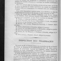 0324 - Page 314 - Association de pharmaciens pères de famille nombreuse sous le patronage de l'Association générale des Syndicats pharmaceutiques de France / Inspection des pharmacies