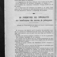 0016 - Page 12 - Poisons et médicaments. Par le Dr Henri Martin / La fourniture des spécialités aux bénéficiaires des oeuvres de prévoyance. (Extrait du procès-verbal de la séance du Conseil d'administration du 10 janvier)