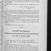 0099 - Page 93 - Compte-rendu de la séance du Conseil d'administration du mercredi 11 janvier 1928 / Compte-rendu de la séance exceptionnelle du Conseil d'administration du lundi 16 janvier 1928