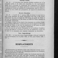 0125 - Page 119 - Documentation. Loi du 27 décembre 1927 / Remplacements