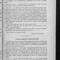 0129 - Page 123 - Législation. Repos des femmes en couches / Charlatanisme antivénérien