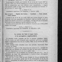 0133 - Page 127 - Quelque points de Jurisprudence « Loyers ». Baux à loyers. - Reprise des locaux. - Loi du 1er avril 1926, article 21. - Prorogation antérieure. - Non opposabilité / Baux à loyers. - Reprise des locaux. - Locataire. - Trois enfants. - Petits enfants / La révision des baux à longue durée et les prorogations supplémentaires