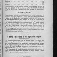 0145 - Page 139 - Le mouvement des prix en décembre 1927 / Le Service des fraudes et les appellations d'origine / Communiqué