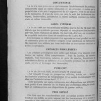 0480 - Page 466 - Renseignements d'ordre commercial. Mineur commerçant / Concurrence / Label syndical / Créances privilégiées / Publicité / Prix imposé