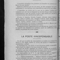 0574 - Page 558 - Les présidents de Chambre de commerce et la taxe unique / La poste irresponsable