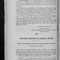 0590 - Page 574 - Réclamations sur contributions directes, - sursis de paiement. Constitution de garanties en valeurs mobilières / Réponses relevées au journal officiel