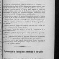 0625 - Page 607 - Constitution de la confédération des Syndicats médicaux Français / Réglementation de l'exercice de la pharmacie en Indo-chine