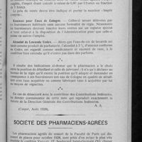 0695 - Page 675 - Les eaux de Cologne et produits de parfumerie au point de vue fiscal / Société des pharmaciens-agréés