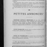 0724 - Page 704 - Placement du personnel des pharmacies / Petites annonces