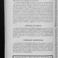 0804 - Page 782 - Renseignements d'ordre fiscal. Le forfait (résiliation) / Cession de bail et cession de droit au bail / Bénéfices et forfait / Commerçant propriétaire