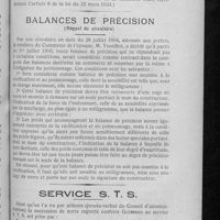 0811 - Page 789 - Renseignements d'ordre commercial. Chèque et timbre / Balances de précision / Service S. T. S.