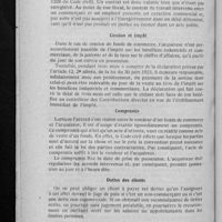 0880 - Page 856 - Renseignements d'ordre commercial. Enregistrement et validité de contrat / Cession et impôt / Compromis / Dettes des clients / Ventes de fonds et insertions